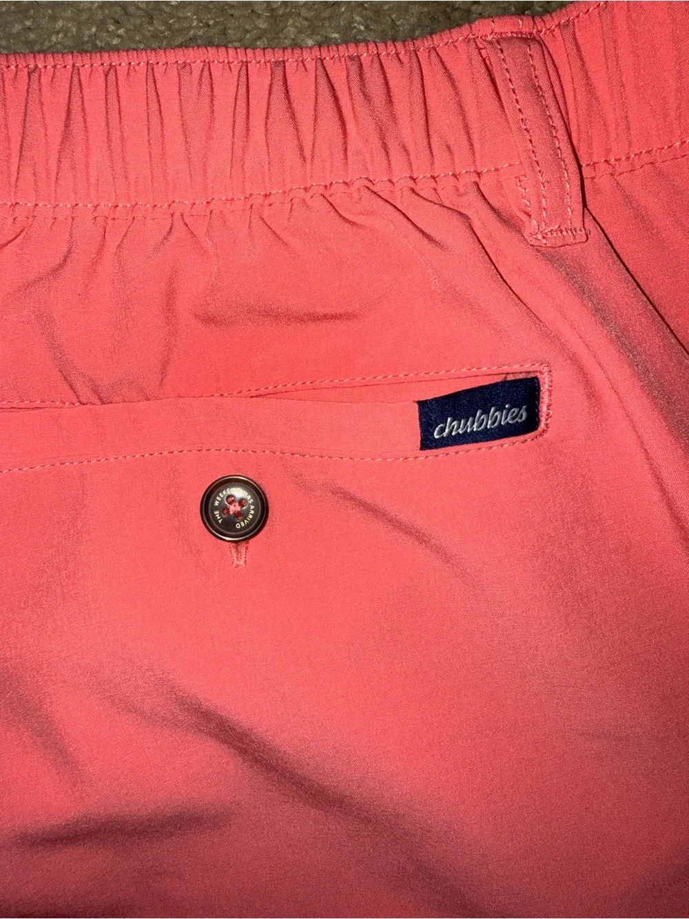 Used gym chubbies Red Swim Board Shorts with White Drawstring
